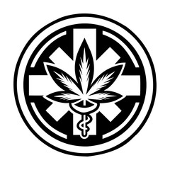 A filled style icon of pharma weed