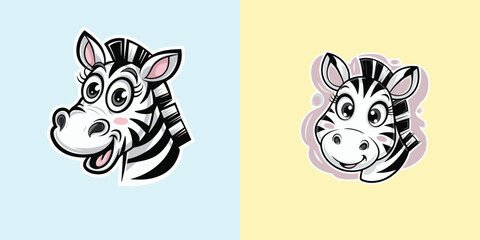black and white zebra vector illustration  © Naimteelab