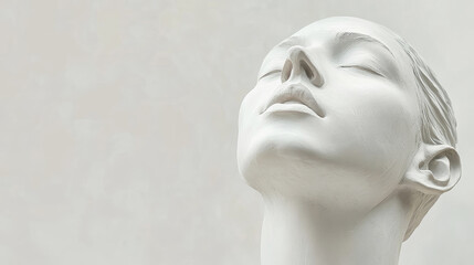 Obraz premium Relaxation and serenity achieved through a soothing neck massage in a minimalist setting
