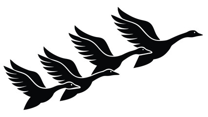 Migrating Geese silhouette