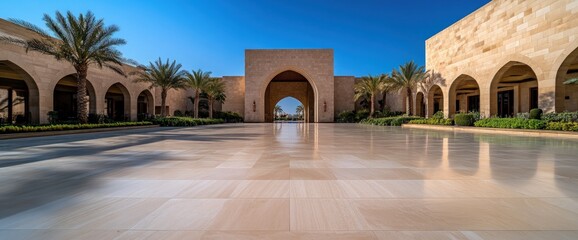 Fototapeta premium Grand Entrance of a Luxurious Desert Resort