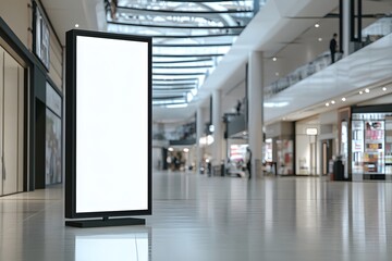 Blank mall kiosk advertising space mockup