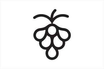 Grape outline vector clip art 