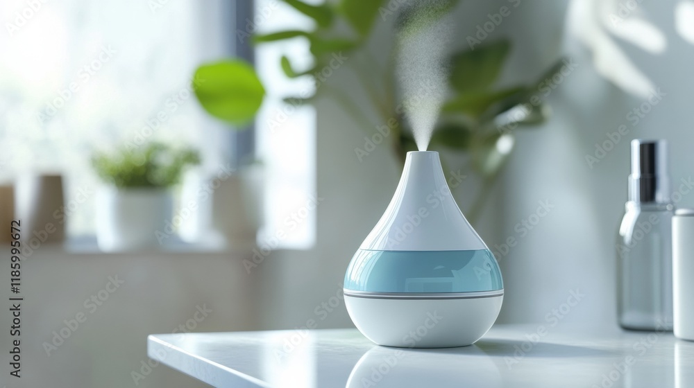 Poster droplets of sanitizer eliminate bacteria in a modern indoor space. generative ai