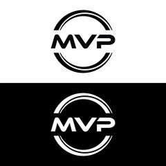 MVP letter logo design in illustration. Vector logo, calligraphy designs for logo, Poster, Invitation, etc.