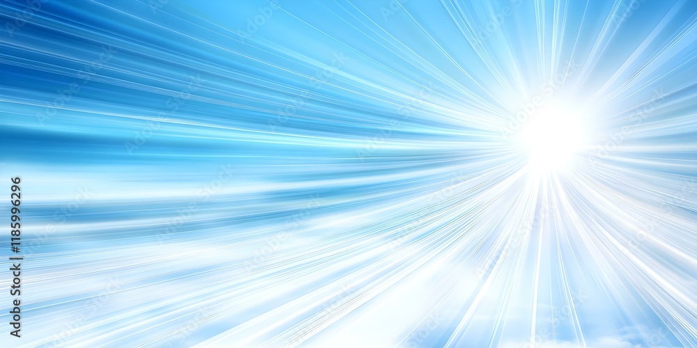 Aufkleber a bright light radiating from a central point against a blue sky, creating a dynamic burst effect. c