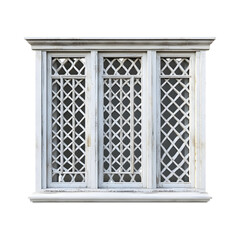 Kinetic Window with Moving Lattice Panels Isolated on Transparent Background