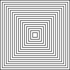 minimal black and white square maze design with optical illusion