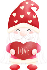 valentine gnome with heart