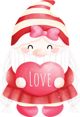 valentine gnome with heart