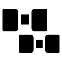 A sleek dumbbell strong icon representing fitness, strength, and exercise. Perfect for gym, workout, and health-related projects, showcasing active and healthy lifestyle themes.