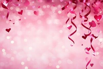 Obraz premium Dreamy Glowing Pink and Red Ribbons in Diverse Light Dimensions Captivating Aurora like