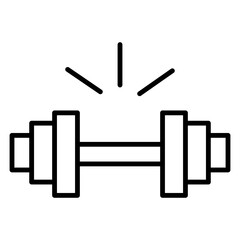 A sleek dumbbell lineal icon representing fitness, strength, and exercise. Perfect for gym, workout, and health-related projects, showcasing active and healthy lifestyle themes.
