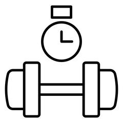 A sleek dumbbell lineal icon representing fitness, strength, and exercise. Perfect for gym, workout, and health-related projects, showcasing active and healthy lifestyle themes.