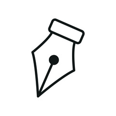 Fountain pen icon vector featuring a minimalist and modern design, ideal for adding a professional touch to business, correspondence, or signature-related projects