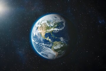 Obraz premium Earth, space, sun, clouds, North America, cosmos, orbiting, planet, background, environment