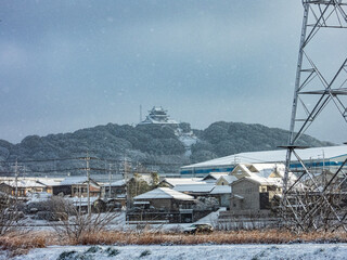 小牧山城の雪景色