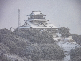 小牧山城の雪景色