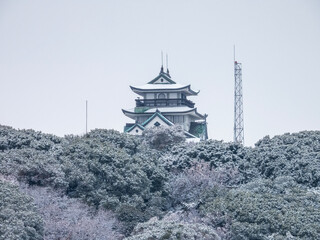小牧山城の雪景色