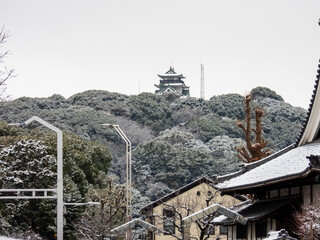 小牧山城の雪景色