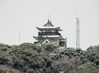 小牧山城の雪景色