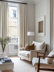 Modern Living Room with Neutral Tones and Natural Light