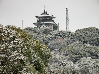 小牧山城の雪景色