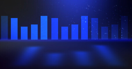 Infinite moving 3d Business chart graph moving corporate background. Yearly financial sales progress report. Investment growth profit showing on equity bg. Market analysis bull effect. Upward bar.