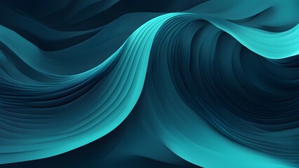 Fototapeta premium Abstract waves in shades of blue create a dynamic, fluid composition.