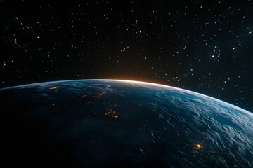 Fototapeta premium Earthrise, space, sunrise, planet, night, stars, atmosphere, view, background, wallpaper