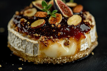 Baked Brie with Fig Jam and Almonds