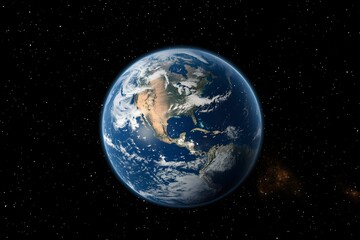 Obraz premium Earth, space, North America, clouds, galaxy, cosmos, planet, illustration, background, education