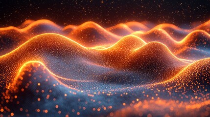 Fototapeta premium An abstract digital art visualization of dynamic wave motion, depicting an energetic environment from an artistic viewpoint