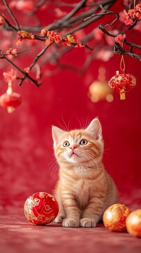 Cat in Lunar New Year Theme