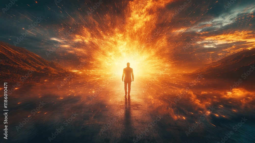 Poster capturing the essence of epic zoom parallax transitions with stunning high depth of field, perfect f