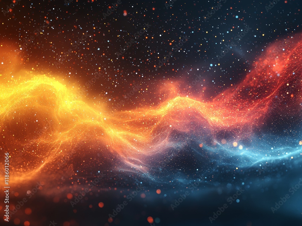 Poster for product photography, consider an abstract trapcode form digital particle wave background with so