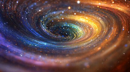 Shooting star rainbow glitter trails, cosmic fantasy swirl, enchanting night sky feel