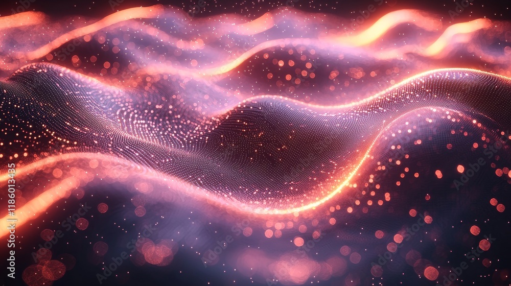 Poster technology concept for seo impact in the form of an abstract animation with close-up view of dynamic