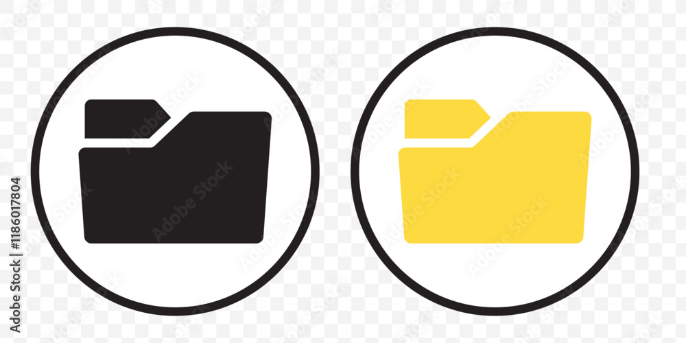 Poster file folder icon set. design for app, logo etc. file folder in flat style. vector eps 10.