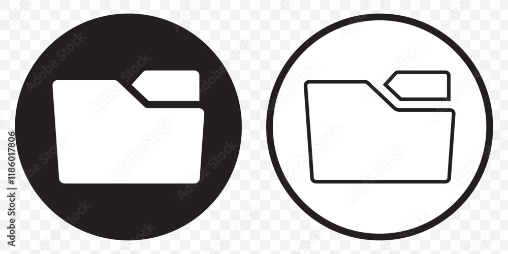 Poster folder icon vector set. desktop black and yellow folder icon. office document folder vector symbol. 