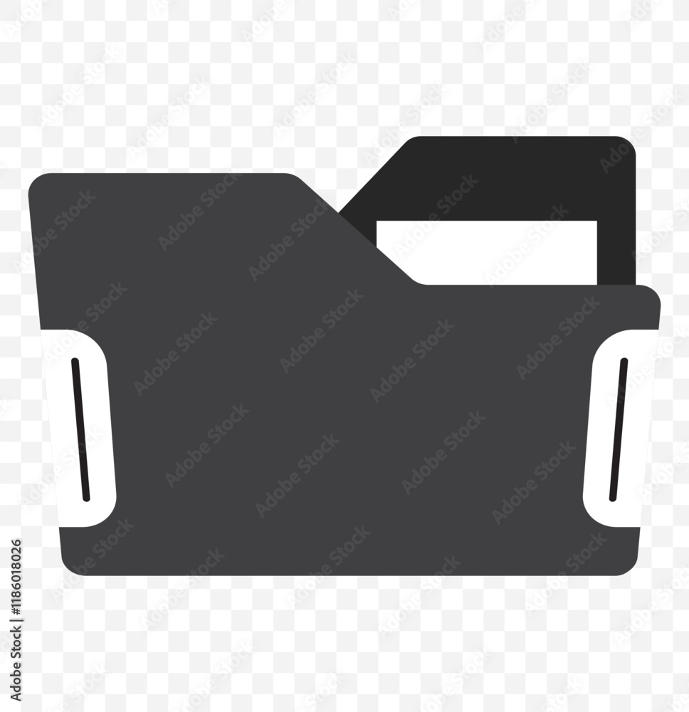 Poster folder icon vector set. desktop black and yellow folder icon. office document folder vector symbol. 
