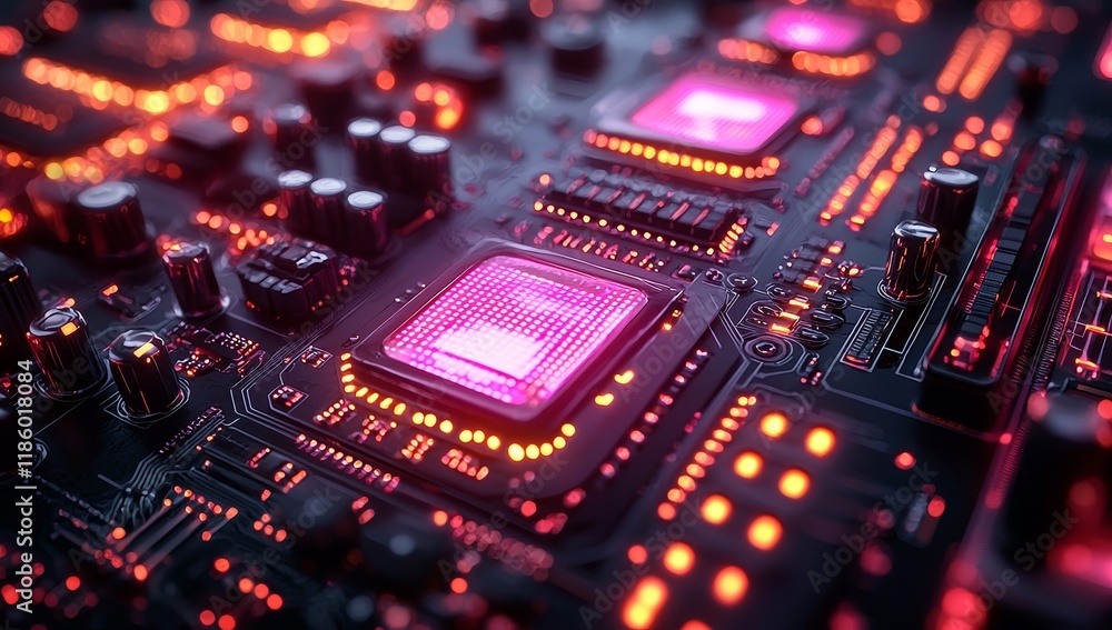 Poster a modern concept is conveyed through a close-up 3d rendering of a high-tech environment, highlightin