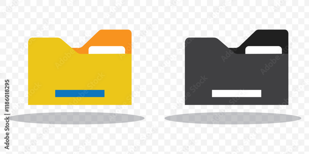 Poster file folder icon set. design for app, logo etc. file folder in flat style. vector eps 10.