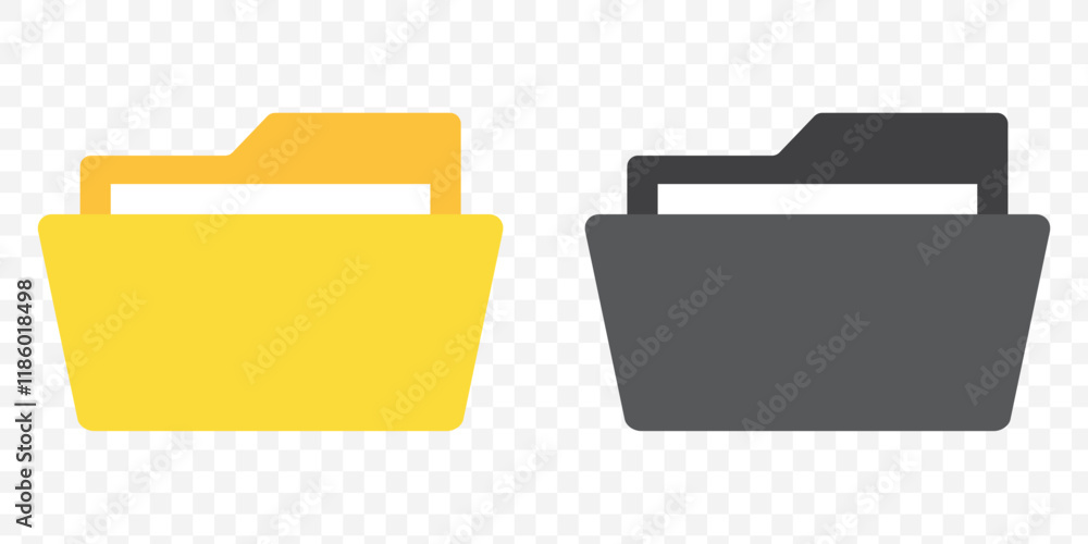 Poster folders icon collection. documents in folders. file folder vector icon set. eps 10.