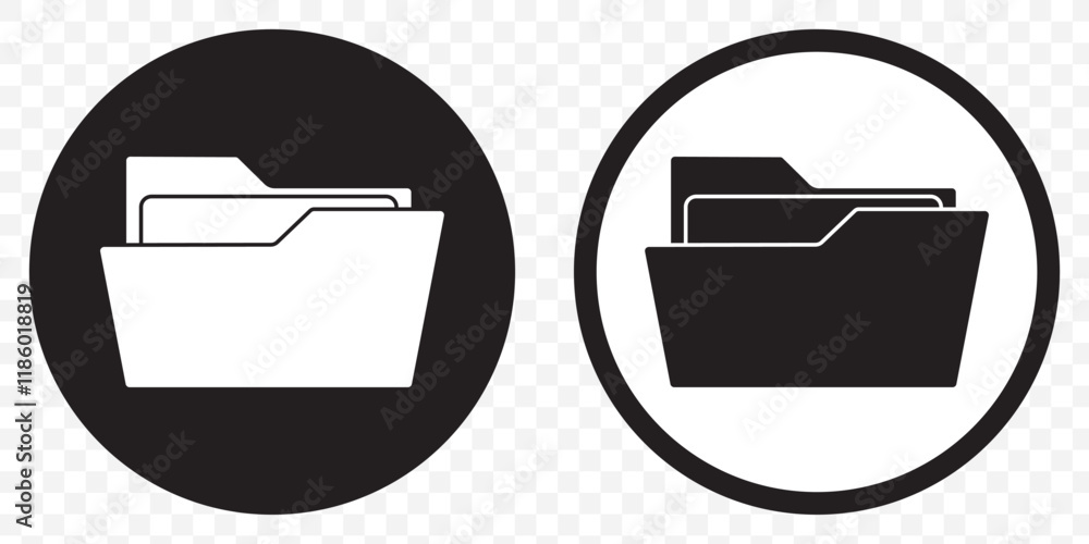 Poster folder icon vector set. desktop black and yellow folder icon. office document folder vector symbol. 
