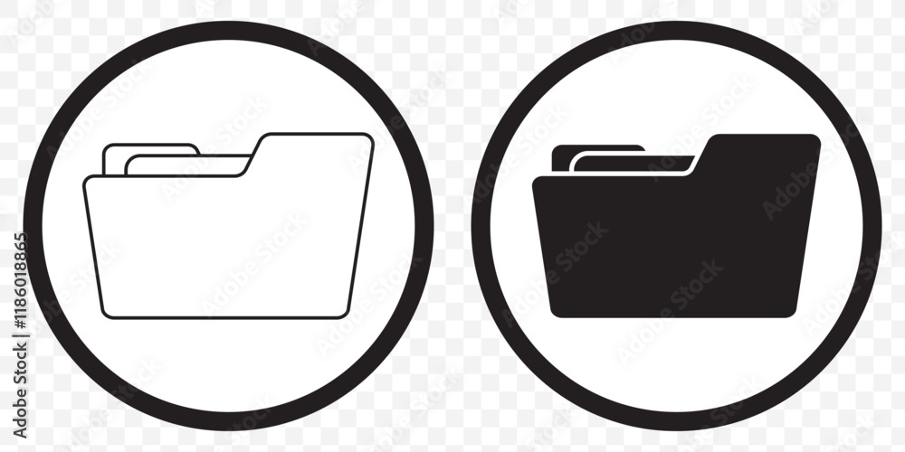Poster folder icon vector set. desktop black and yellow folder icon. office document folder vector symbol. 