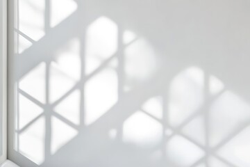 Abstract light pattern on wall from window shadows, minimalist design