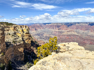 Grand Canyon south rim view into the canyon from mather point view point