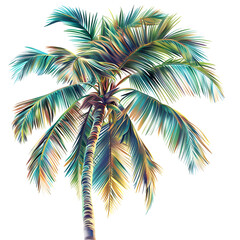 Summer Palm Tree Clipart Vector Illustration