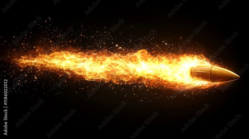 Poster rocket launch sequence in space, digital art with a dark background and a dynamic viewpoint, showcas